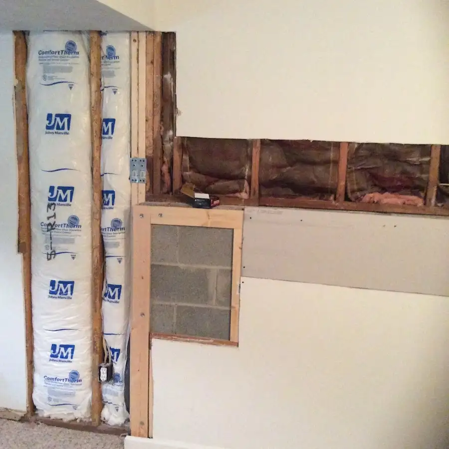 Wall insulation replacement during Basement Flood Cleanup in Waimalu